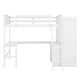 preview thumbnail 3 of 7, Full Size Loft Bed with Desk(U-Shaped) & Storage Shelves & Wardrobe for Kids/Teen/Adults, Wooden Bedframe with Safety Guardrails