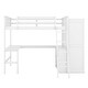 preview thumbnail 7 of 34, Solid Pine Wood Loft Bed with Desk, Shelves, Wardrobe, and Guardrails