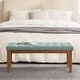 preview thumbnail 52 of 57, Button-Tufted Bench for End of Bed, Entryway Bench Beige/ Black/ Brown Solid Wood, Leather, Fabric 44-inch
