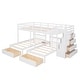 preview thumbnail 34 of 38, Full Over Twin Bunk Bed with Drawers & Guardrails - Solid Wood