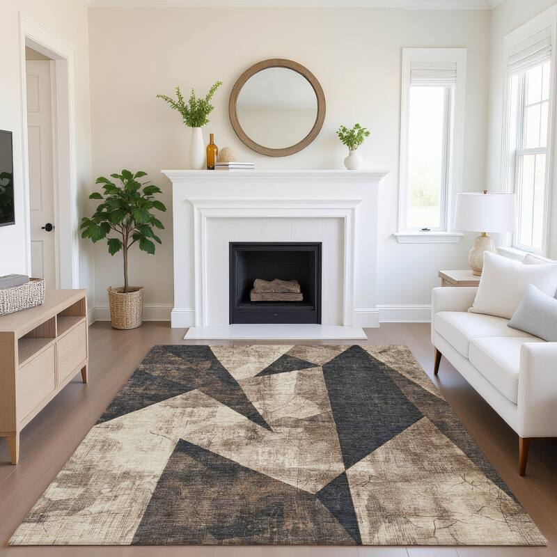 Premium Washable Super Soft Casual Contemporary Mayfield Rug - 8' x 10' - Mocha