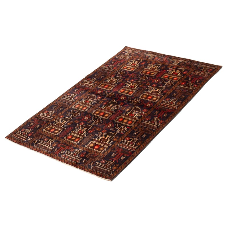 Teimani Navy Rug 3'8" x 6'4" - 3'8 x 6'4