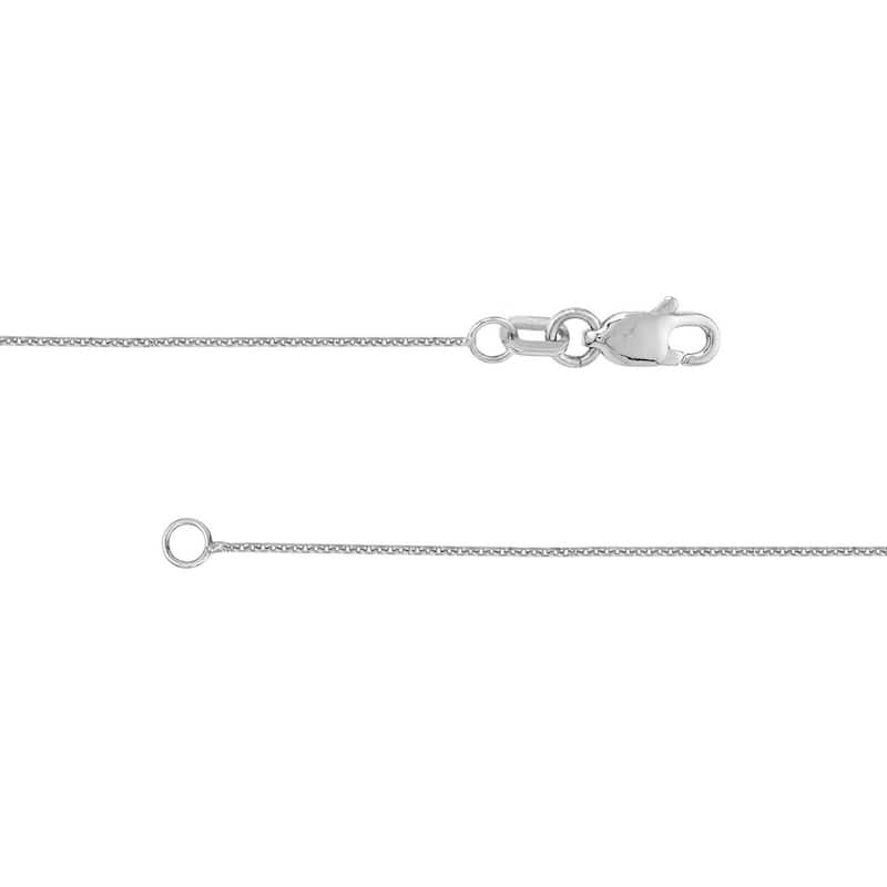 Curata 925 Sterling Silver Rhodium Alternating Oval and Round Beads Cable Necklace