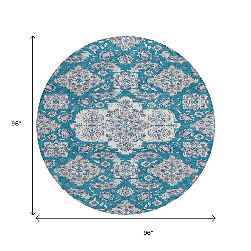 HomeRoots Medallion Traditional Rectangle Outdoor Rug