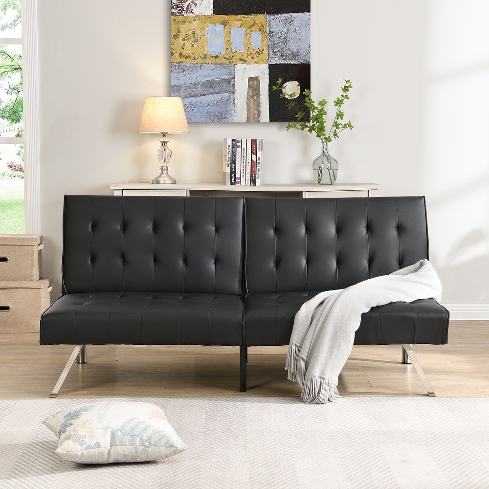 Faux leather loveseat sale sleeper