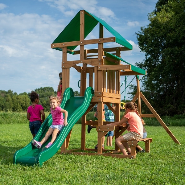 Backyard discovery woodland cheap cedar swing set