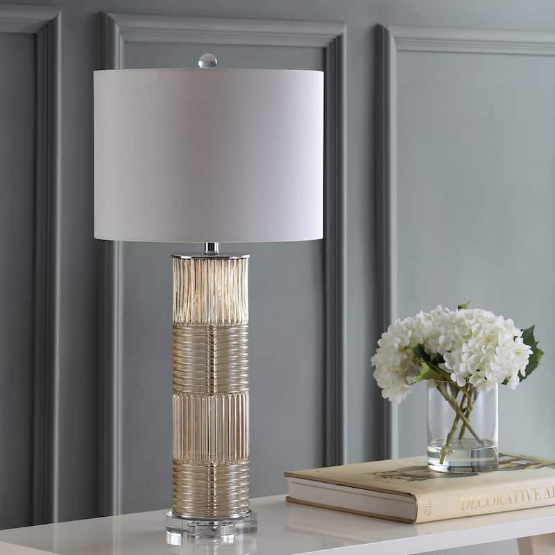 Vivienne 30" Glass/Crystal LED Table Lamp, Champagne by JONATHAN Y