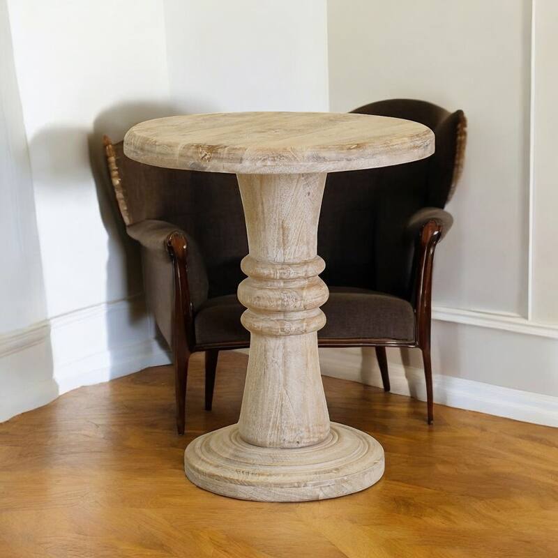 HomeRoots 28" Brown Solid Wood End Table - Brown - Wood