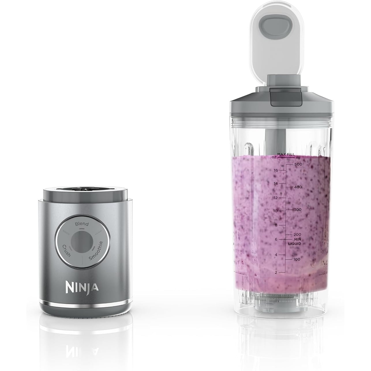 Ninja BC251SL Blast Max Cordless Blender, 22oz, Silver - Certified Refurbished