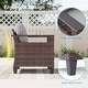 preview thumbnail 31 of 31, Bonosuki 8 Pieces Patio Sofa with Rectangle Fire Pit Table and Ottomans, All-Weather PE Rattan Wicker Sofa with Cushion, Gray