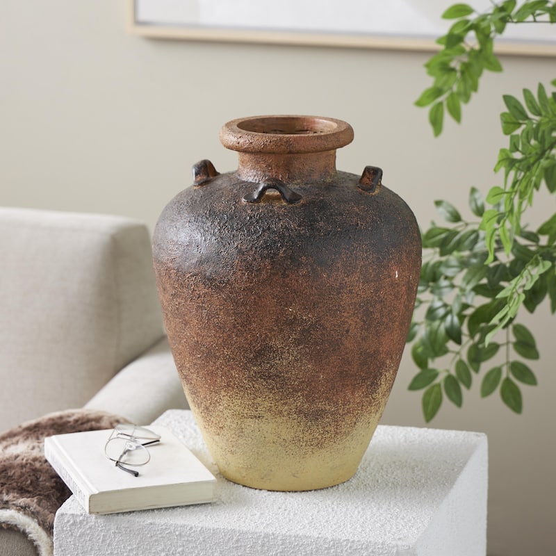 Magnesium Oxide Textured Ombre Antique Amphora Decorative Vase - Copper - Roche River Decor