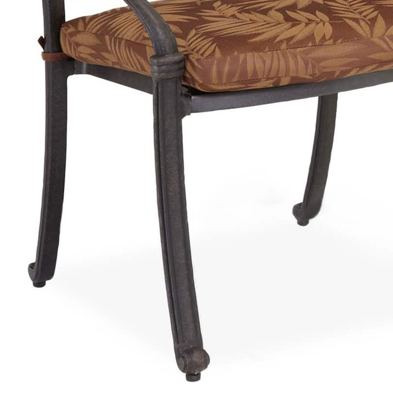 Capri Outdoor Solid Cast Aluminum Chair Pair with Weather-Resistant Polyester Cushions by Homestyles