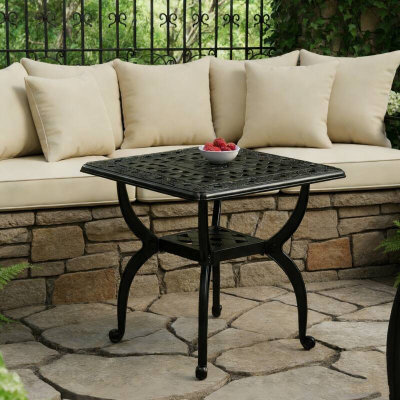 Stylish Aluminum Square Coffee Table for Outdoor Living Room