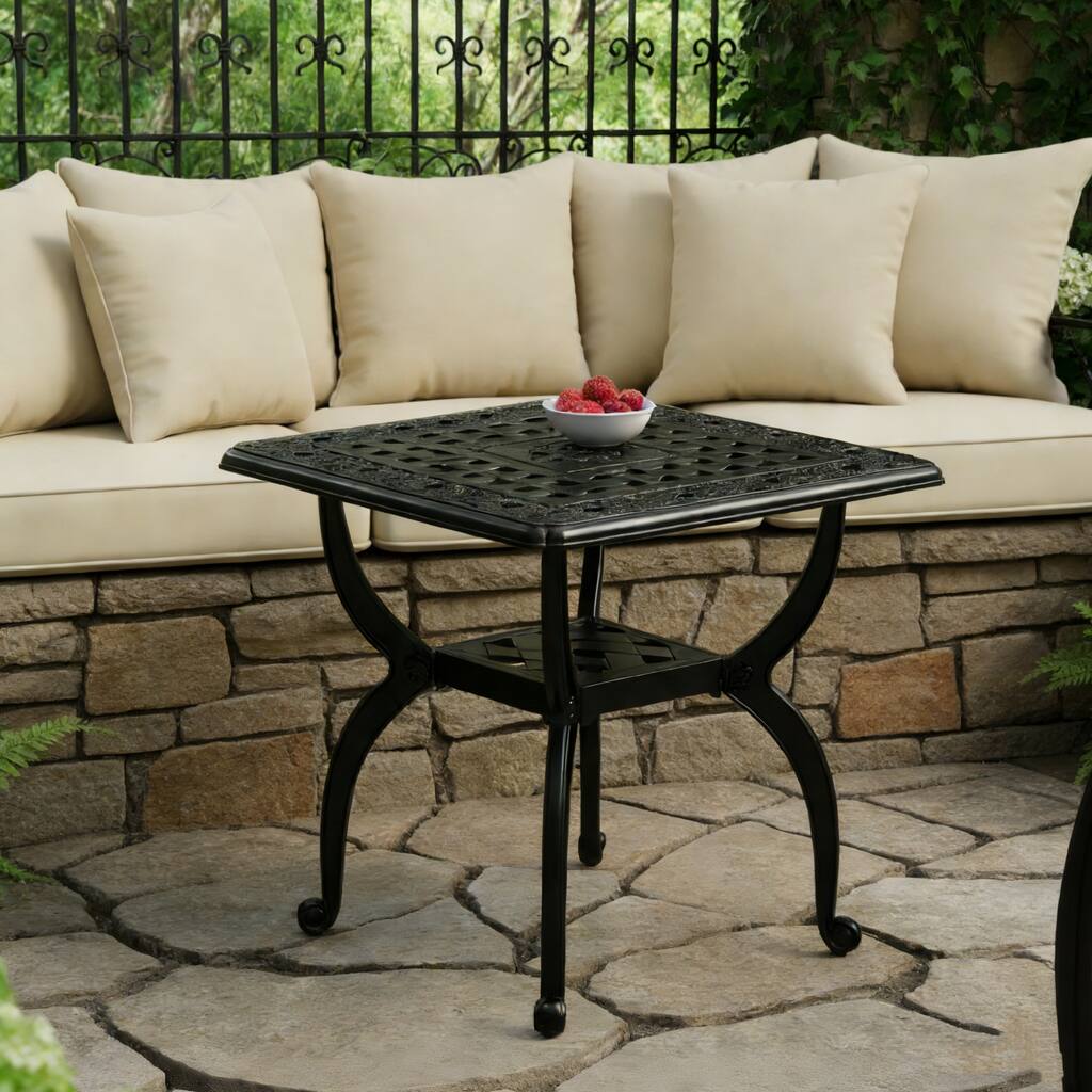 Stylish Aluminum Square Coffee Table for Outdoor Living Room