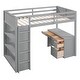 preview thumbnail 31 of 33, Children Loft Bed with Ladder and 3 Shelves, 4 Drawers