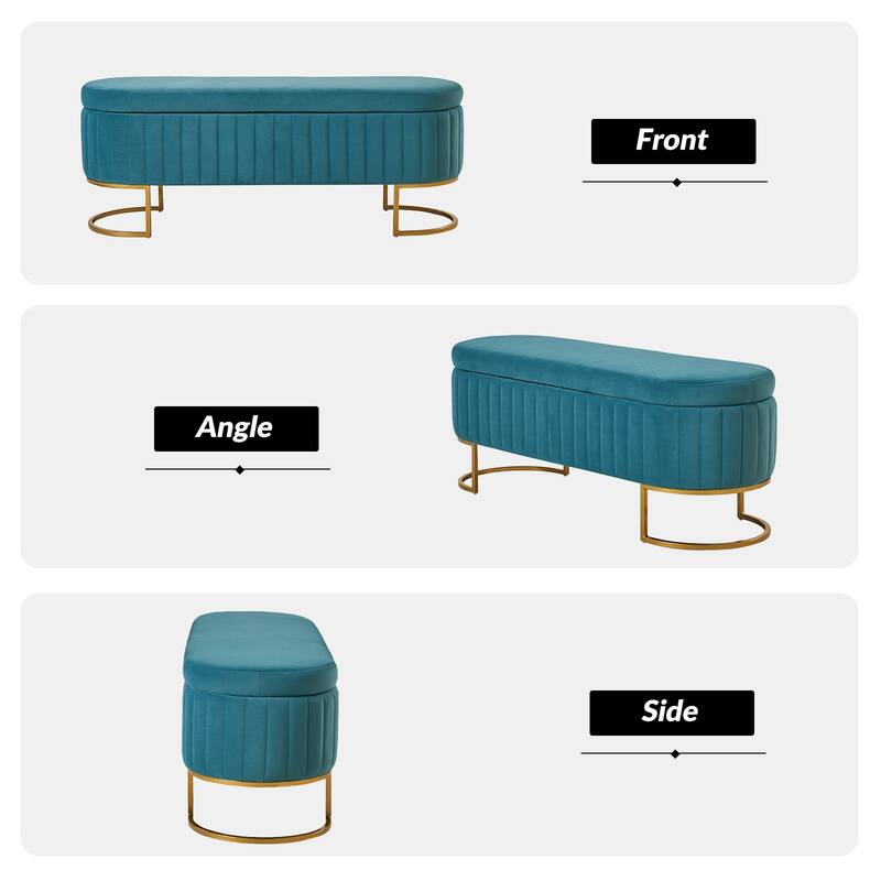 David Modern Upholstered Flip Top Storage Bench with Ottoman by HULALA HOME