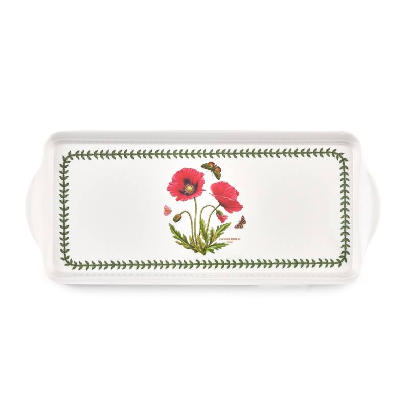 Pimpernel Botanic Garden Melamine Sandwich Tray - 15.25" x 6.5" - 15.25" x 6.5" - Poppy