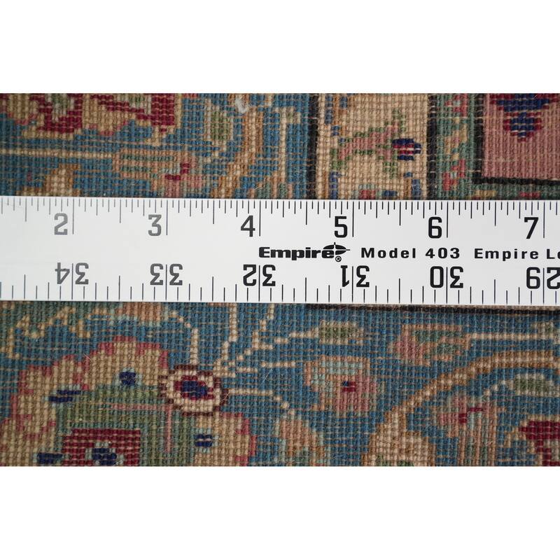 Hand Knotted Oriental 100% Wool Carpet Transitional Geometric Multi-Colored Anatolian Runner Rug - 9' 6'' X 3' 4''