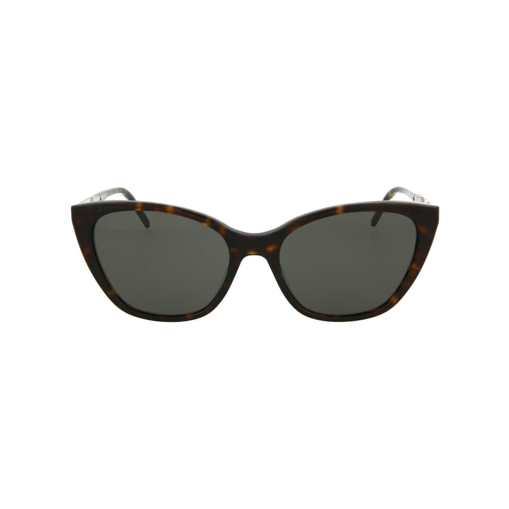 Saint Laurent Cat Eye-Frame Acetate Sunglasses - Havana Silver Grey