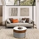 preview thumbnail 2 of 12, 3 Seater Solid Wood Frame Leather Sofa with 4 Unique Pillows