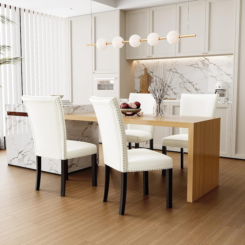 Chairs Faux Leather Dining Chairs Set of 2