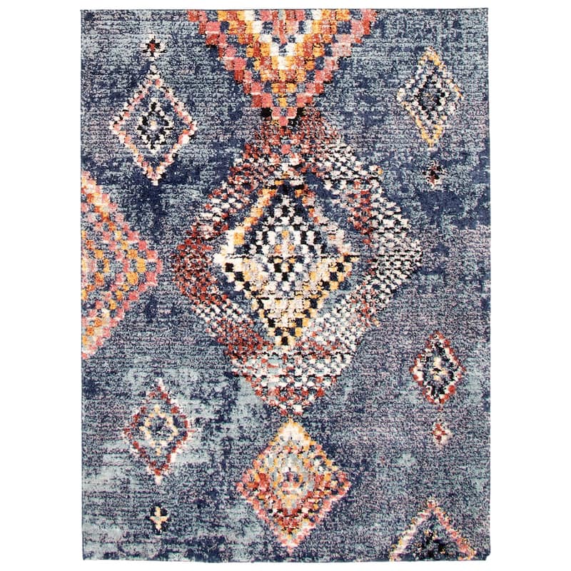 ECARPETGALLERY Morocco Mosaique Southwestern Rug - 6'7 x 9'6 - Blue