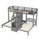 preview thumbnail 10 of 10, Twin Over Twin & Twin Bunk Bed with Built-In Staircase & Drawers