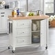 preview thumbnail 2 of 13, Simple Living Macaulay Natural Rubberwood Rolling Kitchen Island Cart