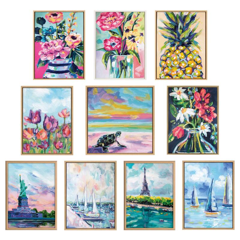 Kate and Laurel Sylvie Sunset Canvas Art Set by Rachel Christopoulos