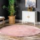 Nuloom Loni SuperiorWash Solid Machine Washable Shag Area Rug - 4' Round - Pink - Round