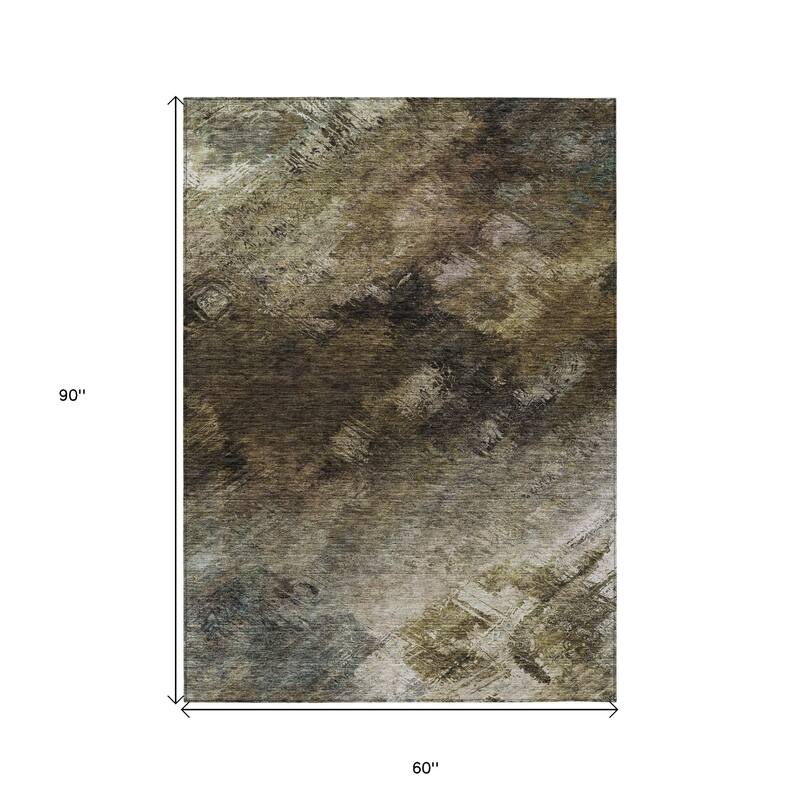 HomeRoots Abstract Transitional Rectangle Outdoor Rug