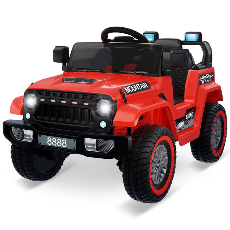 12V Kids Ride on Truck Car Kids Electric Vehicles Toy for 3-5 Years Old Boys Girls Gift, Black - Red