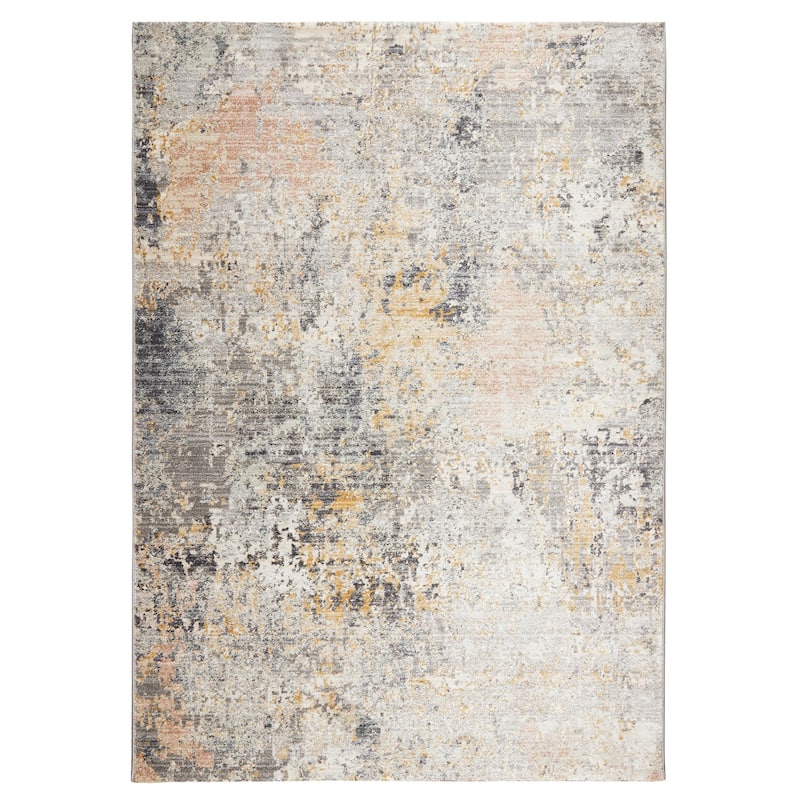 Terra by Obeetee Umbria Abstract Multi Rug - Straw Stripe - 8'10" x 12'5"