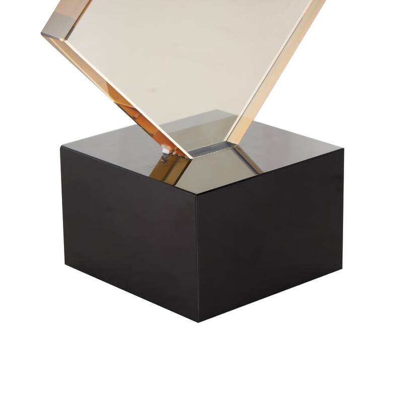 Orange Glass Stacked Diamonds Abstract Decorative Sculpture