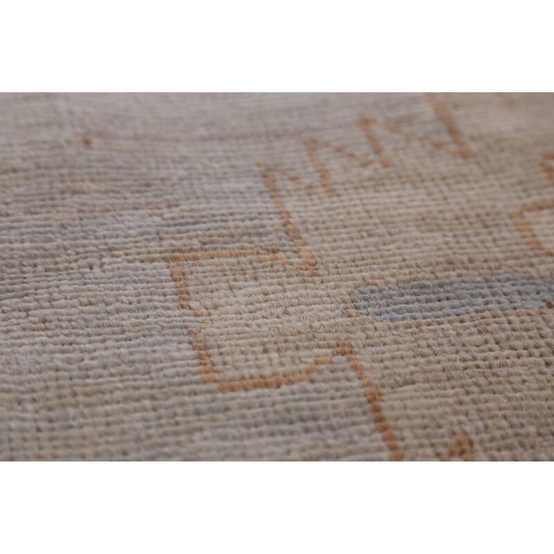 Hand Knotted Oriental 100% Wool Carpet Transitional All-Over Greys & Charcoal Oushak Area Rug - 14' 0'' X 10' 2''