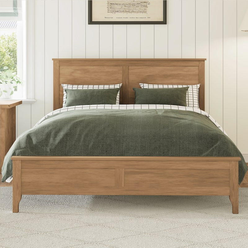 Modern Solid Wood King Size Platform Bed with Sturdy Wooden Slats Support,No Box Spring Needed - Seadrift