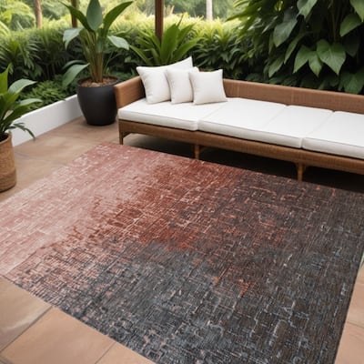 HomeRoots Ombre Transitional Rectangle Outdoor Rug