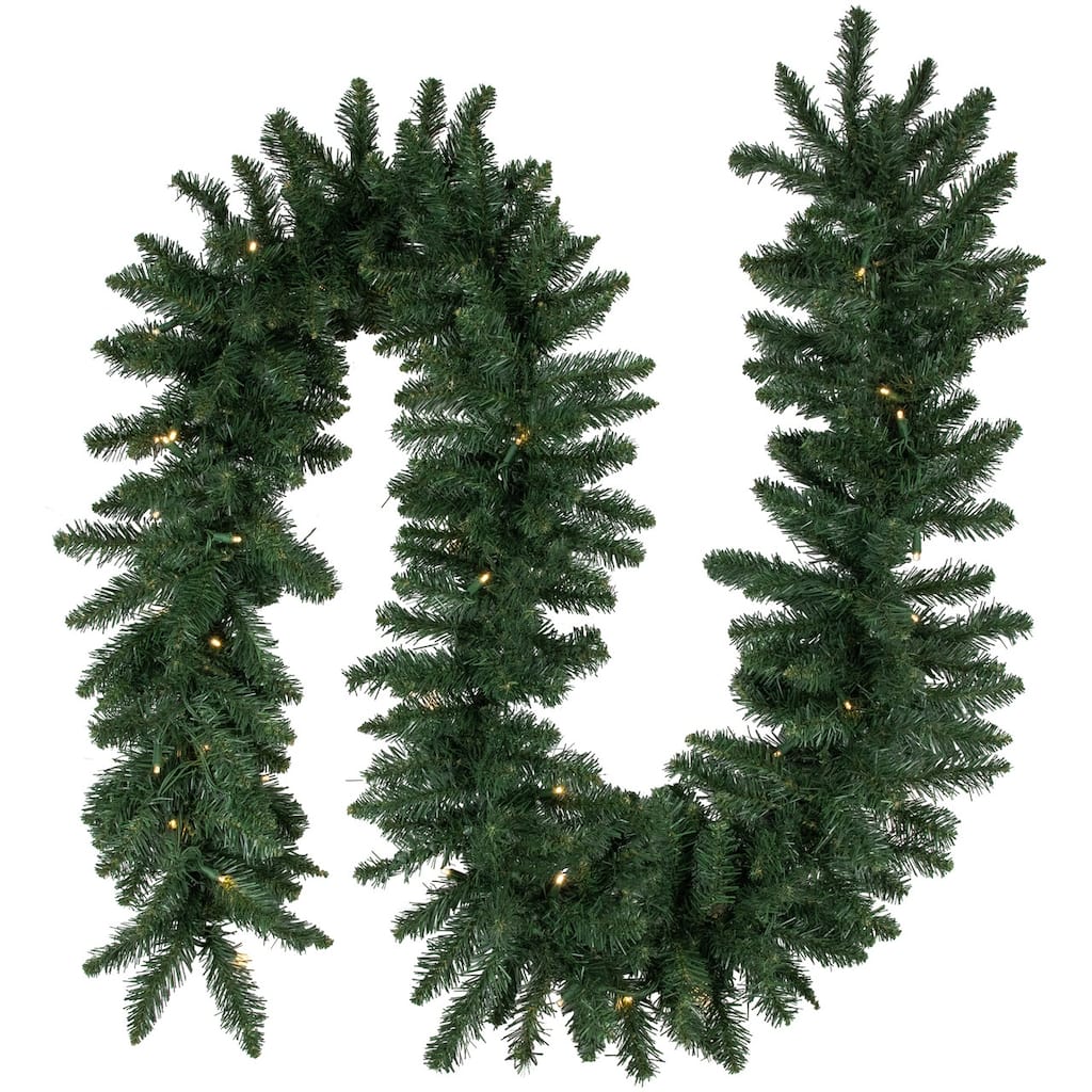 50' x 12" Pre-Lit Commercial Buffalo Fir Christmas Garland- Warm White LED Lights