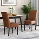 preview thumbnail 3 of 30, Pertica Upholstered T-Stitch Dining Chairs (Set of 2) by Christopher Knight Home Espresso/ Cognac/ Faux Leather