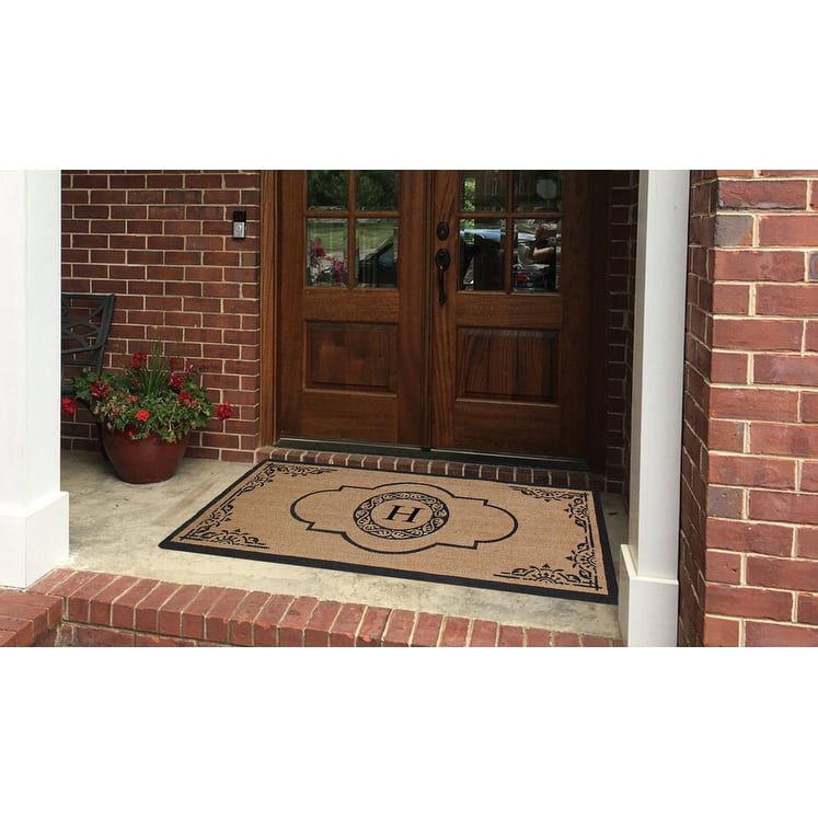 A1HC Abrilina Hand Crafted Heavy Duty Outdoor Monogram Doormat 36"X72"