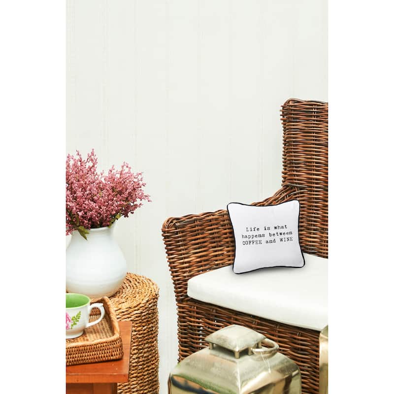 Coffee And Wine 10" x 10" Printed Throw Pillow