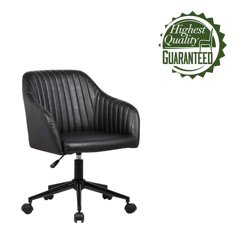 Porthos Home Madison Office Desk Chair, Tufted PU Leather Upholstery