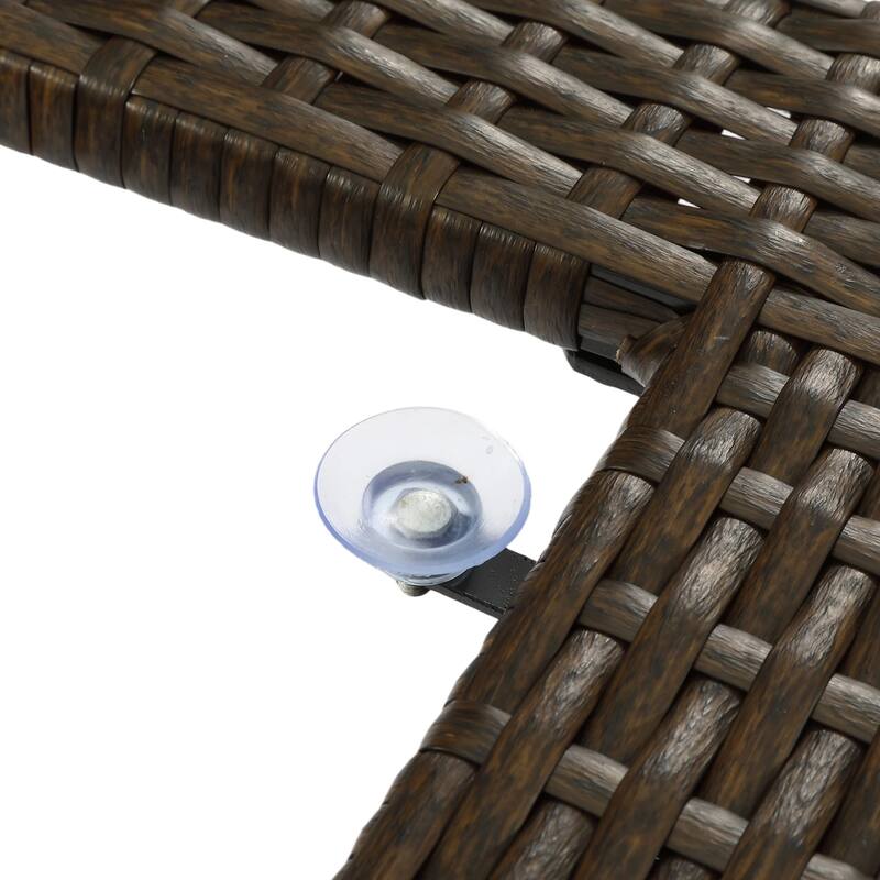 Rectangular Wicker Outdoor Coffee Table With Glass Top