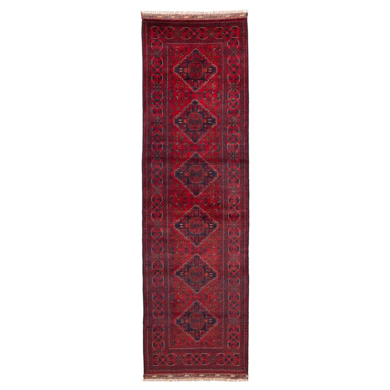 ECARPETGALLERY Hand-knotted Finest Khal Mohammadi Red Wool Rug - 2'9 x 9'11