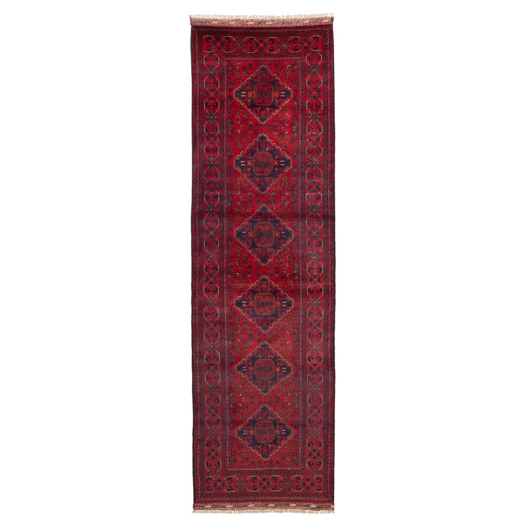 ECARPETGALLERY Hand-knotted Finest Khal Mohammadi Red Wool Rug - 2'9 x 9'11