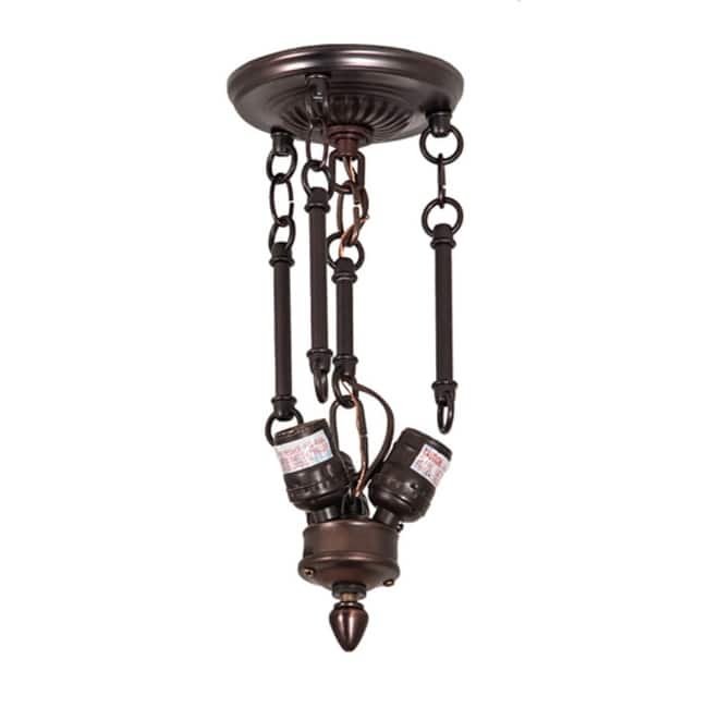 Meyda Tiffany 218495 Shell and Jewels 3 Light 16" Wide Semi-Flush
