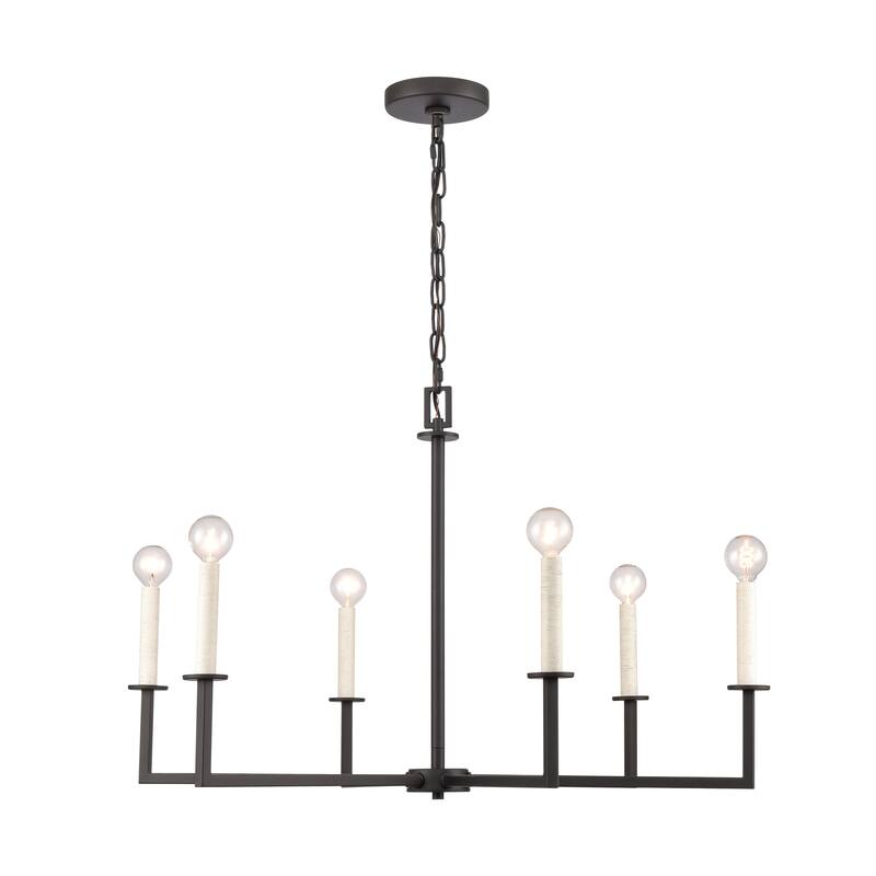 Elk Home Dunne Multi Finishes Metal 6 Light Chandelier