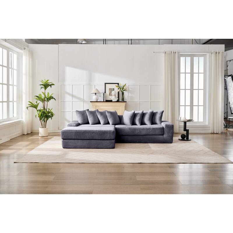 Convertible Corduroy Sofa Bed, Foldable Floor Couch, Space-Saving Sleeper Mattress Sofa, Multi-Functional Folding Bed