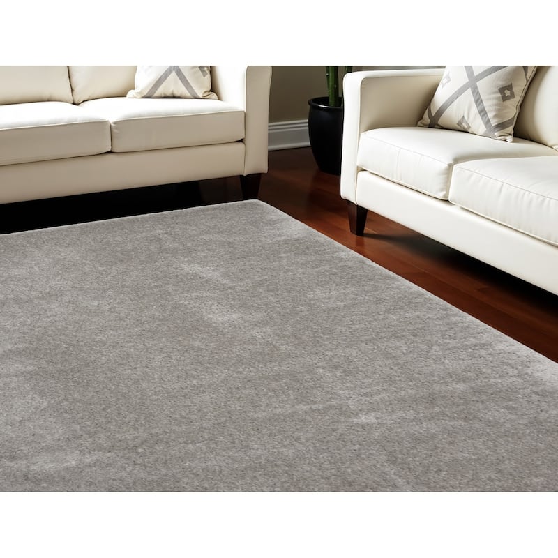 Hudus Power Loomed Stain Resistant Soft Area Rug By HomeRoots - 110' X '79' X '1.58 - 110' X '79' X '1.58 - Gray - Rectangle