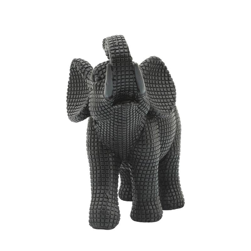 Sagebrook Home Boho 7" Polyresin Elephant Sculpture Decorative Figurine - 7" x 4" x 7" - Black